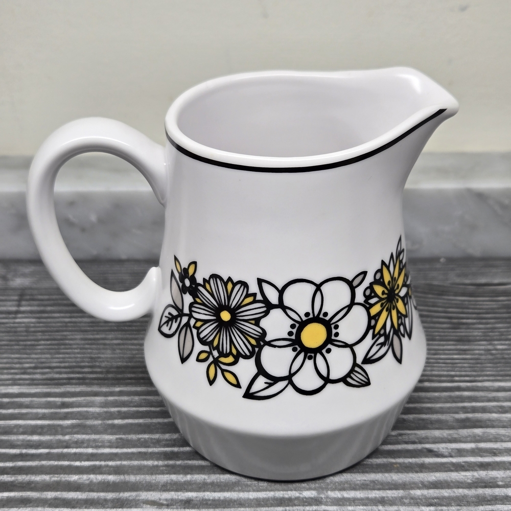 Noritake Progression‎ Vintage Tressa Coffee Creamer, Discontinued, Floral, 9029